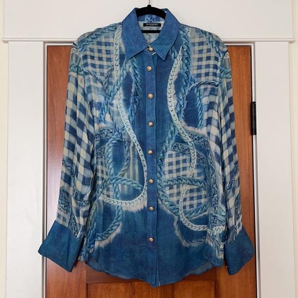 Balmain printed silk tunic top - Picture 7 of 9